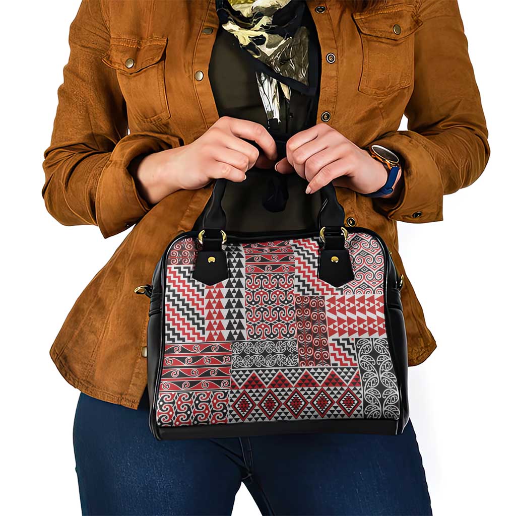 Aotearoa Kowhaiwhai Taniko Patchwork Motifs Shoulder Handbag LT9 - Polynesian Pride
