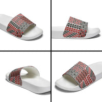 Aotearoa Kowhaiwhai Taniko Patchwork Motifs Slide Sandals LT9 - Polynesian Pride