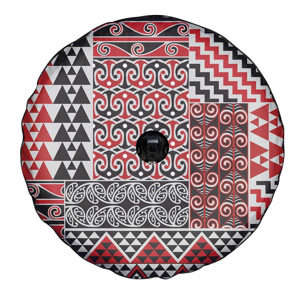 Aotearoa Kowhaiwhai Taniko Patchwork Motifs Spare Tire Cover LT9 - Polynesian Pride