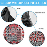 Aotearoa Kowhaiwhai Taniko Patchwork Motifs Spare Tire Cover LT9 - Polynesian Pride