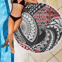 Aotearoa Maori Rugby Tribal Tattoo Beach Blanket Kowhaiwhai Taniko Patchwork Motifs LT9 - Polynesian Pride