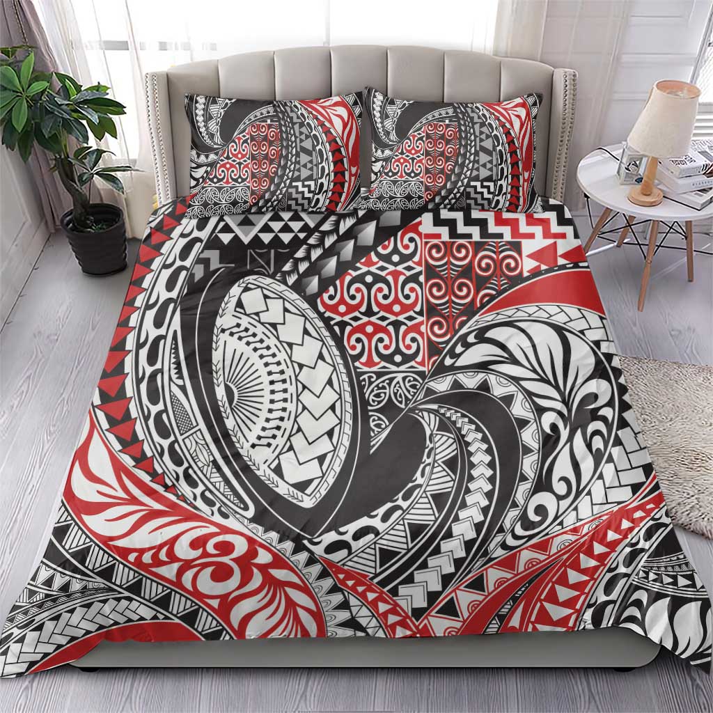 Aotearoa Maori Rugby Tribal Tattoo Bedding Set Kowhaiwhai Taniko Patchwork Motifs LT9 - Polynesian Pride