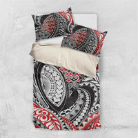 Aotearoa Maori Rugby Tribal Tattoo Bedding Set Kowhaiwhai Taniko Patchwork Motifs LT9 US Twin 172cm x 218cm Red - Polynesian Pride