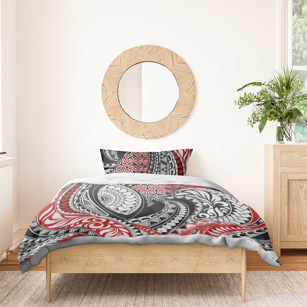Aotearoa Maori Rugby Tribal Tattoo Bedding Set Kowhaiwhai Taniko Patchwork Motifs LT9 - Polynesian Pride