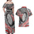 Aotearoa Maori Rugby Tribal Tattoo Couples Matching Off Shoulder Maxi Dress and Hawaiian Shirt Kowhaiwhai Taniko Patchwork Motifs