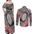 Aotearoa Maori Rugby Tribal Tattoo Couples Matching Off Shoulder Maxi Dress and Long Sleeve Button Shirt Kowhaiwhai Taniko Patchwork Motifs