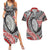 Aotearoa Maori Rugby Tribal Tattoo Couples Matching Summer Maxi Dress and Hawaiian Shirt Kowhaiwhai Taniko Patchwork Motifs