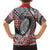 Aotearoa Maori Rugby Tribal Tattoo Family Matching Off Shoulder Short Dress and Hawaiian Shirt Kowhaiwhai Taniko Patchwork Motifs