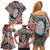 Aotearoa Maori Rugby Tribal Tattoo Family Matching Off Shoulder Short Dress and Hawaiian Shirt Kowhaiwhai Taniko Patchwork Motifs