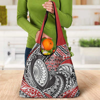 Aotearoa Maori Rugby Tribal Tattoo Grocery Bag Kowhaiwhai Taniko Patchwork Motifs LT9 - Polynesian Pride