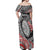 Aotearoa Maori Rugby Tribal Tattoo Off Shoulder Maxi Dress Kowhaiwhai Taniko Patchwork Motifs