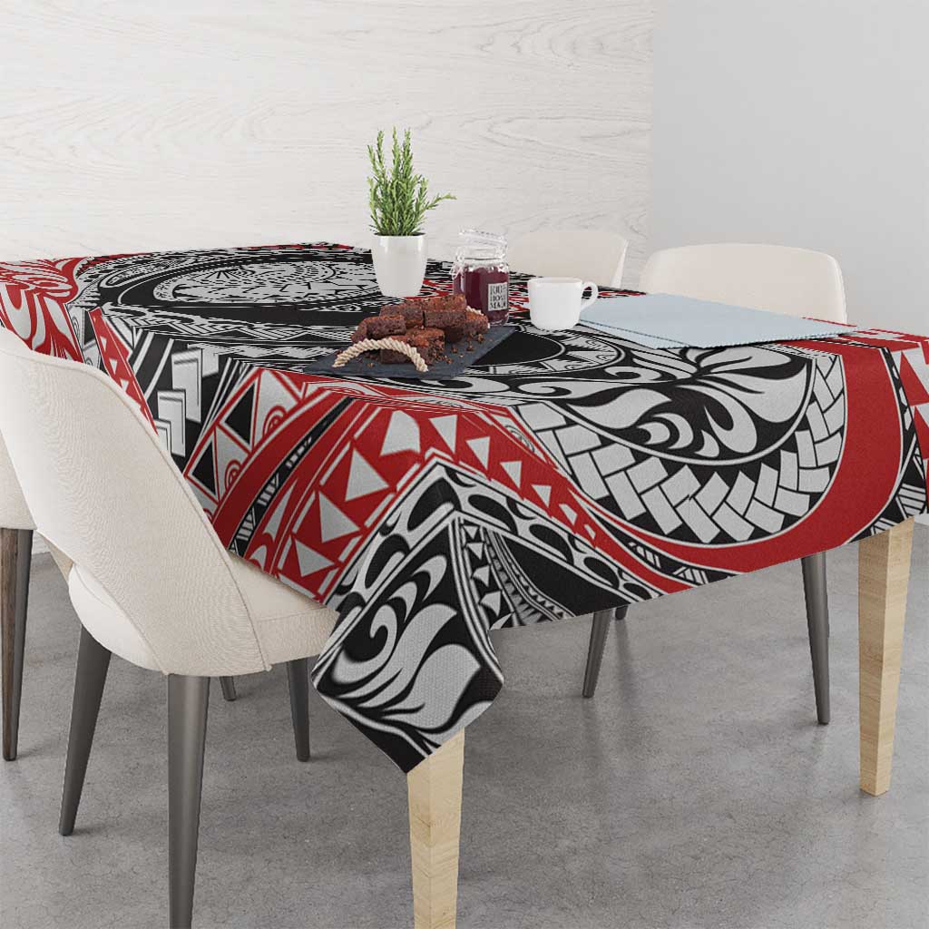 Aotearoa Maori Rugby Tribal Tattoo Tablecloth Kowhaiwhai Taniko Patchwork Motifs LT9 - Polynesian Pride