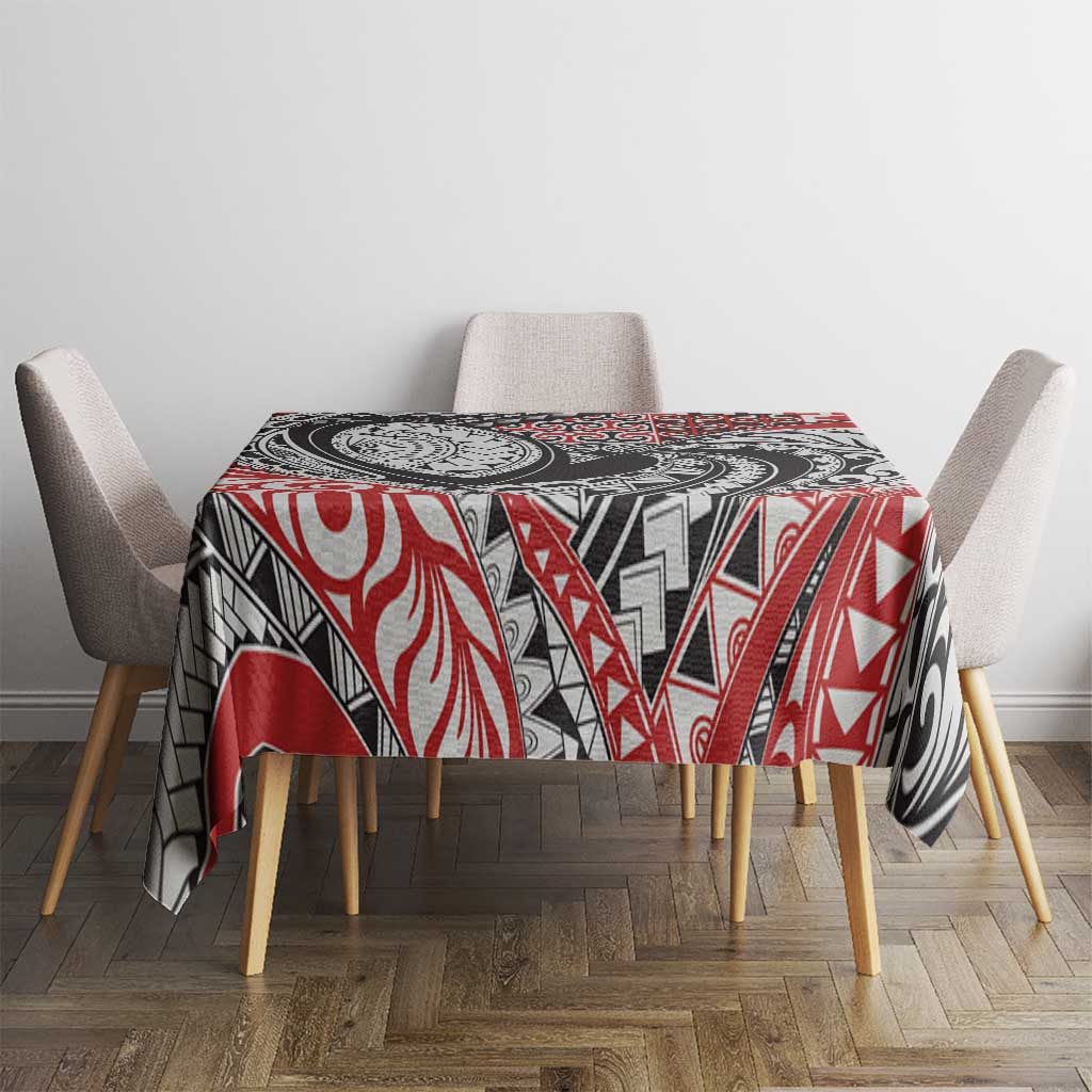 Aotearoa Maori Rugby Tribal Tattoo Tablecloth Kowhaiwhai Taniko Patchwork Motifs LT9 - Polynesian Pride