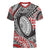 Aotearoa Maori Rugby Tribal Tattoo Women V-Neck T-Shirt Kowhaiwhai Taniko Patchwork Motifs