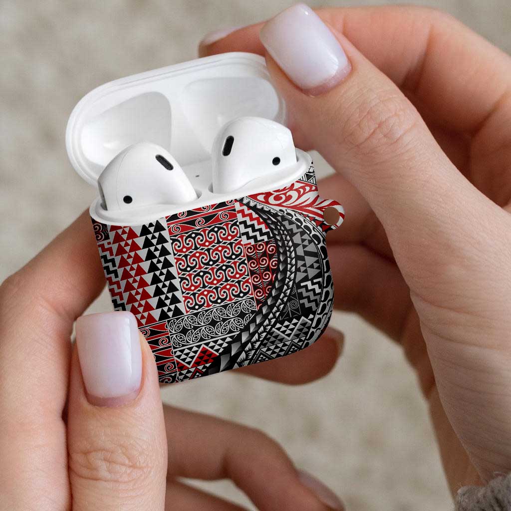 Aotearoa Maori Tribal Tattoo AirPods Case Kowhaiwhai Taniko Patchwork Motifs LT9 - Polynesian Pride