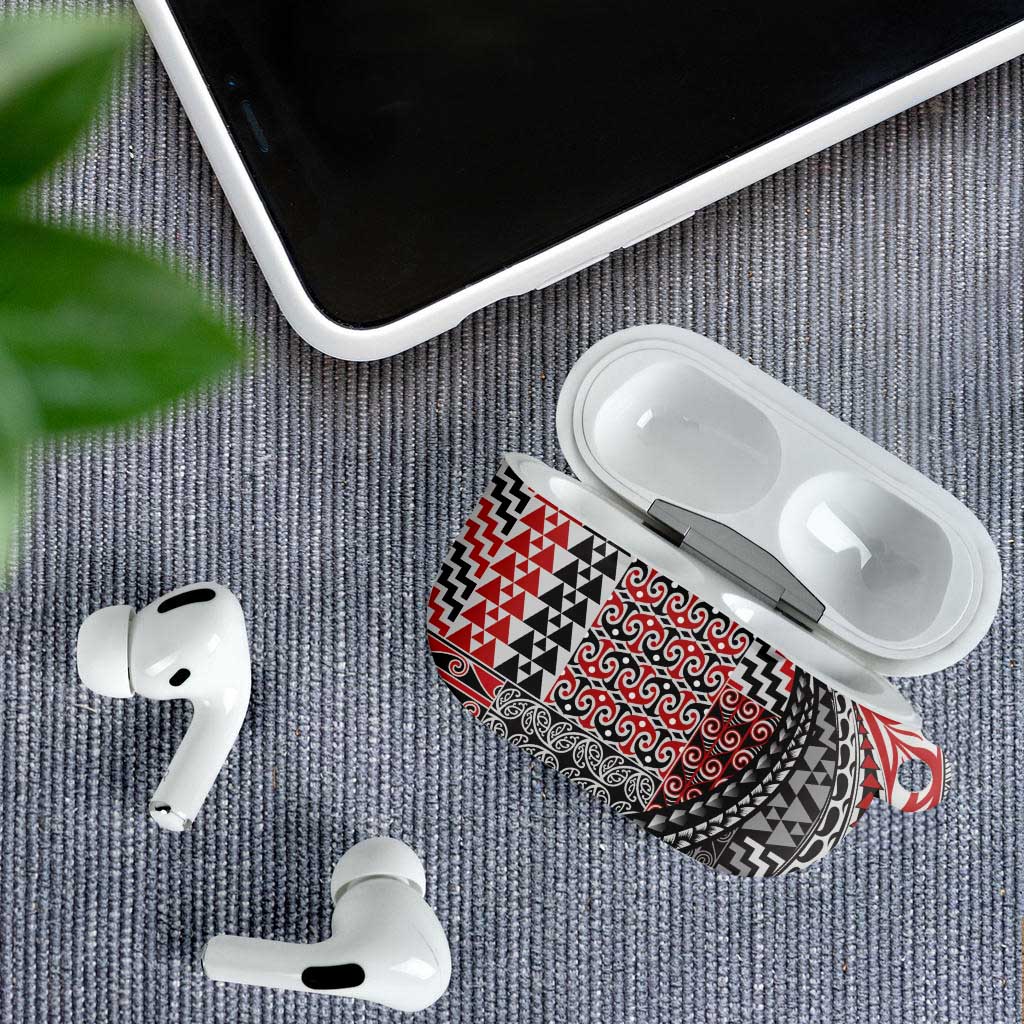 Aotearoa Maori Tribal Tattoo AirPods Case Kowhaiwhai Taniko Patchwork Motifs LT9 - Polynesian Pride