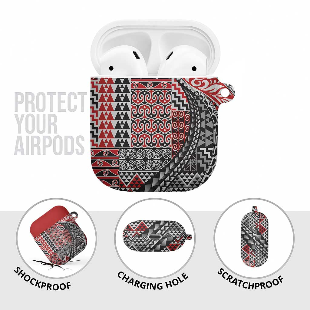 Aotearoa Maori Tribal Tattoo AirPods Case Kowhaiwhai Taniko Patchwork Motifs LT9 - Polynesian Pride