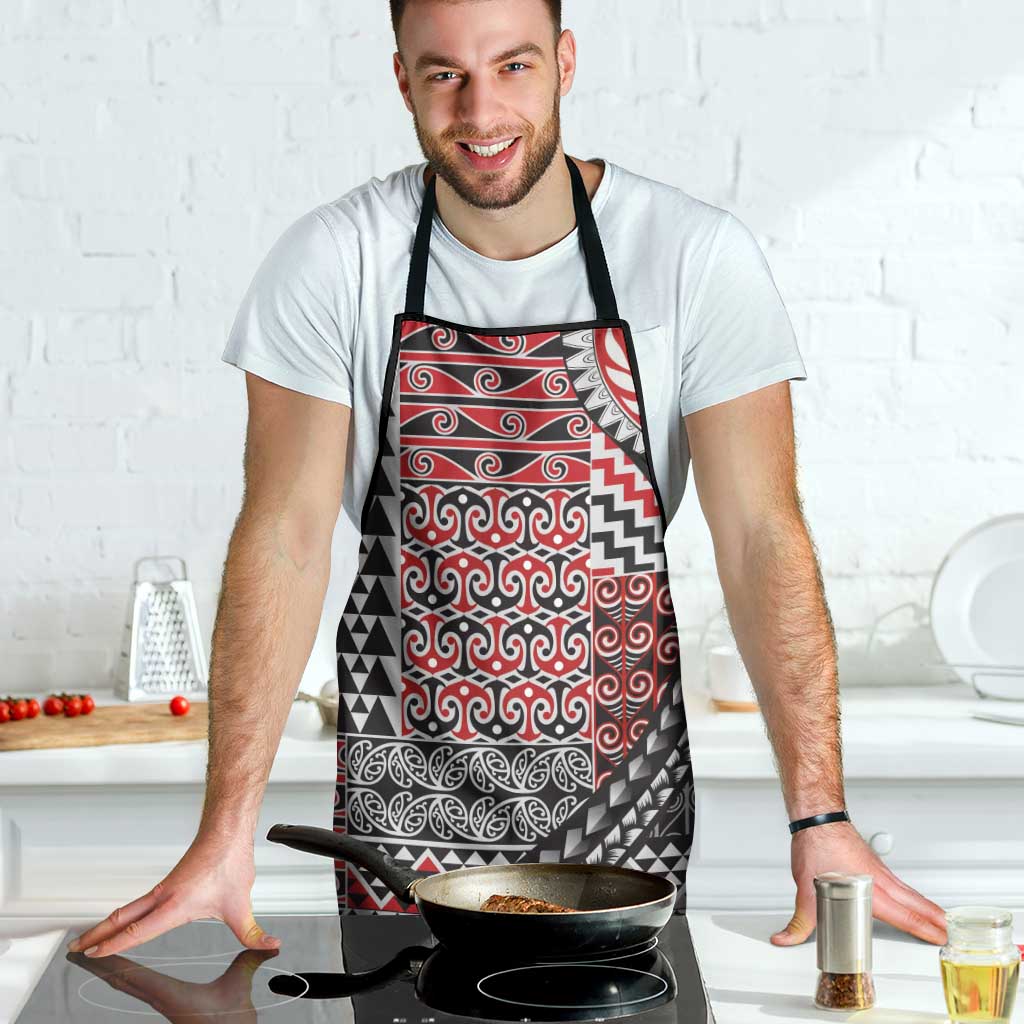 Aotearoa Maori Tribal Tattoo Apron Kowhaiwhai Taniko Patchwork Motifs LT9 - Polynesian Pride