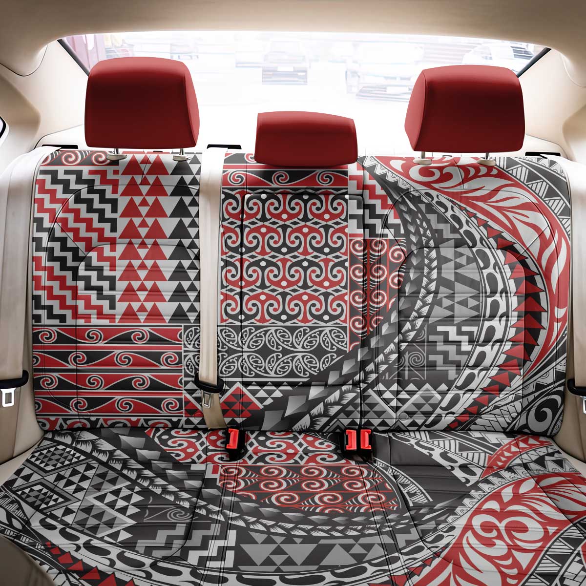 Aotearoa Maori Tribal Tattoo Back Car Seat Cover Kowhaiwhai Taniko Patchwork Motifs LT9 - Polynesian Pride