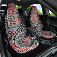 Aotearoa Maori Tribal Tattoo Car Seat Cover Kowhaiwhai Taniko Patchwork Motifs LT9 One Size Red - Polynesian Pride