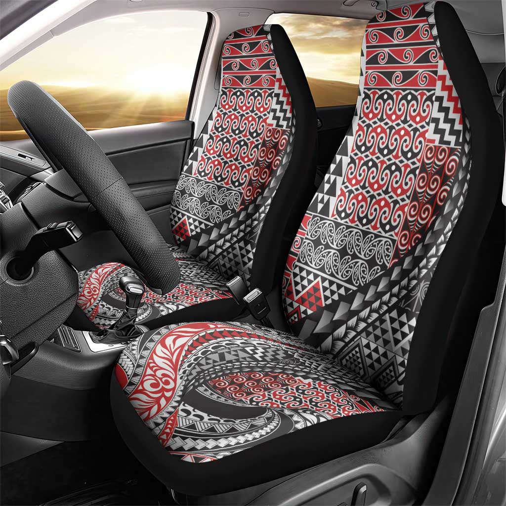 Aotearoa Maori Tribal Tattoo Car Seat Cover Kowhaiwhai Taniko Patchwork Motifs LT9 - Polynesian Pride