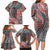 Aotearoa Maori Tribal Tattoo Family Matching Long Sleeve Bodycon Dress and Hawaiian Shirt Kowhaiwhai Taniko Patchwork Motifs