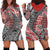 Aotearoa Maori Tribal Tattoo Hoodie Dress Kowhaiwhai Taniko Patchwork Motifs