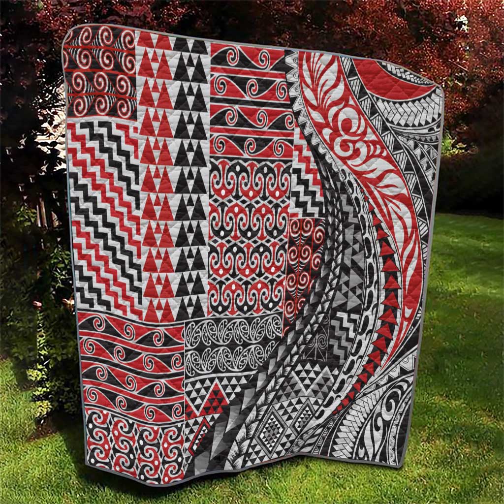 Aotearoa Maori Tribal Tattoo Quilt Kowhaiwhai Taniko Patchwork Motifs LT9 - Polynesian Pride