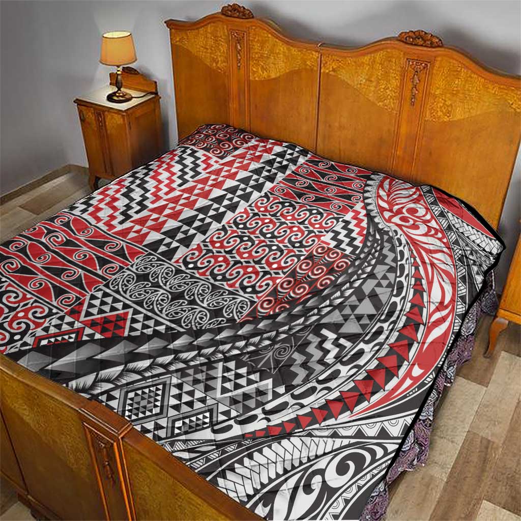 Aotearoa Maori Tribal Tattoo Quilt Kowhaiwhai Taniko Patchwork Motifs LT9 - Polynesian Pride