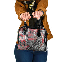 Aotearoa Maori Tribal Tattoo Shoulder Handbag Kowhaiwhai Taniko Patchwork Motifs LT9 One Size Red - Polynesian Pride