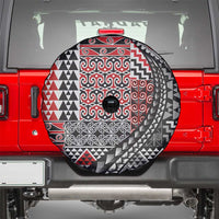 Aotearoa Maori Tribal Tattoo Spare Tire Cover Kowhaiwhai Taniko Patchwork Motifs LT9 - Polynesian Pride