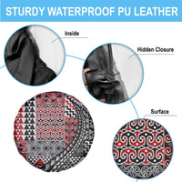 Aotearoa Maori Tribal Tattoo Spare Tire Cover Kowhaiwhai Taniko Patchwork Motifs LT9 - Polynesian Pride