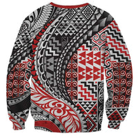 Aotearoa Maori Tribal Tattoo Sweatshirt Kowhaiwhai Taniko Patchwork Motifs LT9 - Polynesian Pride