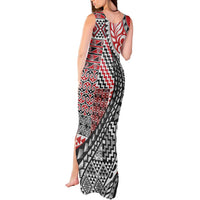 Aotearoa Maori Tribal Tattoo Tank Maxi Dress Kowhaiwhai Taniko Patchwork Motifs LT9 - Polynesian Pride