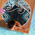 Blue Aotearoa Tukutuku Manawa Tapu Beach Blanket Ta Moko Toi Maori