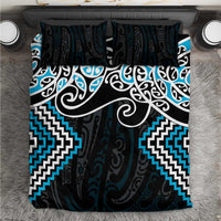 Blue Aotearoa Tukutuku Manawa Tapu Bedding Set Ta Moko Toi Maori LT9 Blue - Polynesian Pride