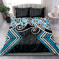 Blue Aotearoa Tukutuku Manawa Tapu Bedding Set Ta Moko Toi Maori LT9 - Polynesian Pride