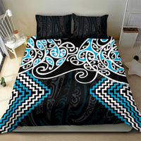 Blue Aotearoa Tukutuku Manawa Tapu Bedding Set Ta Moko Toi Maori LT9 - Polynesian Pride