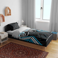 Blue Aotearoa Tukutuku Manawa Tapu Bedding Set Ta Moko Toi Maori LT9 - Polynesian Pride
