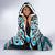 Blue Aotearoa Tukutuku Manawa Tapu Hooded Blanket Ta Moko Toi Maori