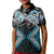 Blue Aotearoa Tukutuku Manawa Tapu Kid Polo Shirt Ta Moko Toi Maori