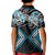 Blue Aotearoa Tukutuku Manawa Tapu Kid Polo Shirt Ta Moko Toi Maori