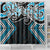 Blue Aotearoa Tukutuku Manawa Tapu Shower Curtain Ta Moko Toi Maori