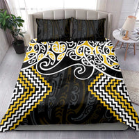 Gold Aotearoa Tukutuku Manawa Tapu Bedding Set Ta Moko Toi Maori LT9 - Polynesian Pride