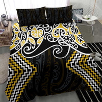 Gold Aotearoa Tukutuku Manawa Tapu Bedding Set Ta Moko Toi Maori LT9 - Polynesian Pride