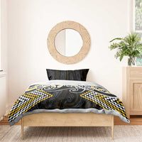 Gold Aotearoa Tukutuku Manawa Tapu Bedding Set Ta Moko Toi Maori LT9 - Polynesian Pride