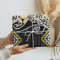 Gold Aotearoa Tukutuku Manawa Tapu Wrapping Paper Ta Moko Toi Maori LT9 - Polynesian Pride