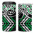 Green Aotearoa Tukutuku Manawa Tapu 4 in 1 Can Cooler Tumbler Ta Moko Toi Maori