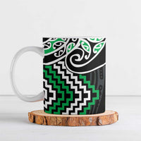 Green Aotearoa Tukutuku Manawa Tapu Ceramic Mug Ta Moko Toi Maori LT9 Green - Polynesian Pride