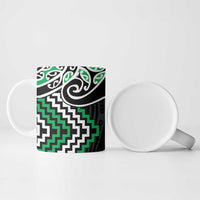 Green Aotearoa Tukutuku Manawa Tapu Ceramic Mug Ta Moko Toi Maori LT9 - Polynesian Pride